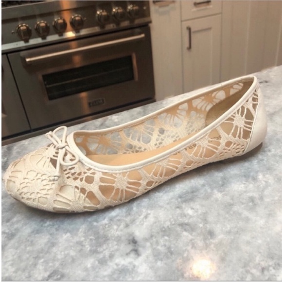 Lucky brand cream lace crochet ballet flats 8.5 - Picture 5 of 6